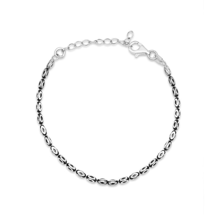 Minimal Rhodium Plated 925 Sterling Silver Bracelet