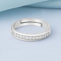 Minimal Rhodium Plated 925 Sterling Silver Men's Ring