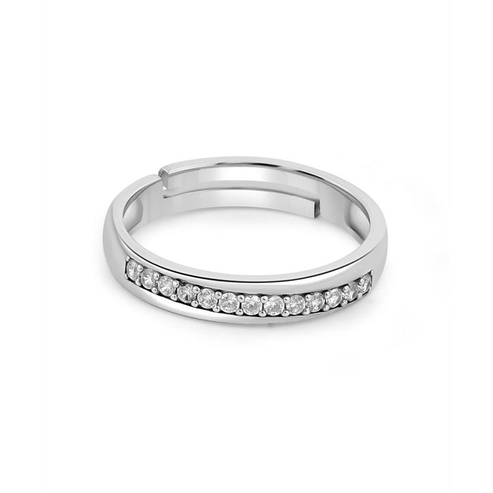 Minimal Rhodium Plated 925 Sterling Silver Men's Ring