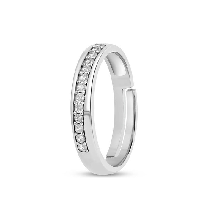 Minimal Rhodium Plated 925 Sterling Silver Men's Ring