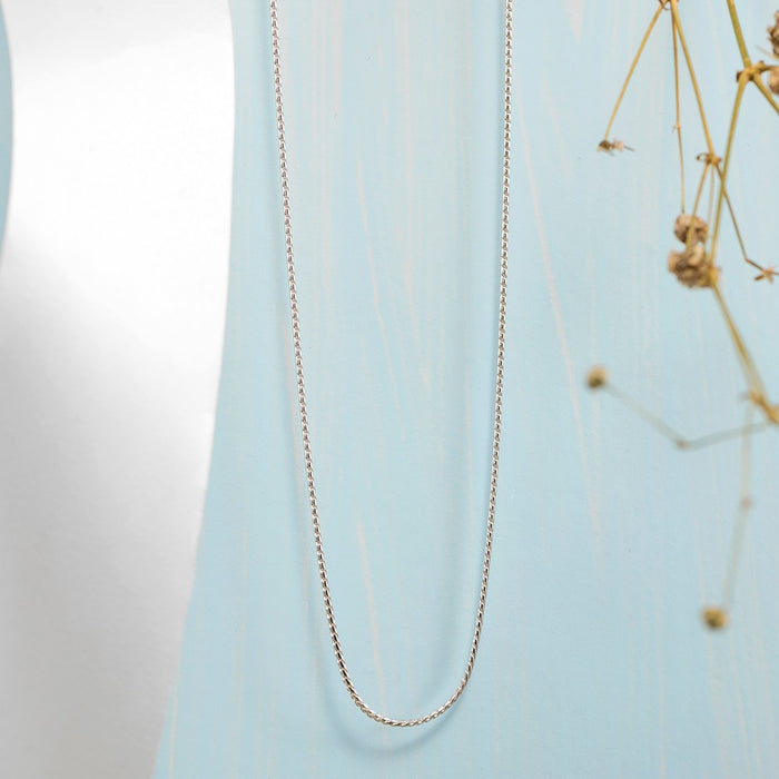 Minimal Rhodium Plated 925 Sterling Silver Rope Chain