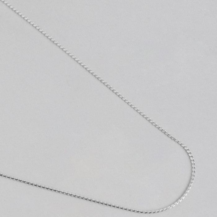 Minimal Rhodium Plated 925 Sterling Silver Rope Chain