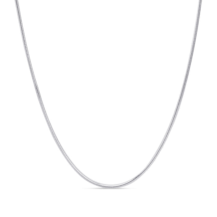 Minimal Rhodium Plated 925 Sterling Silver Snake Chain Sliding Waist Chain