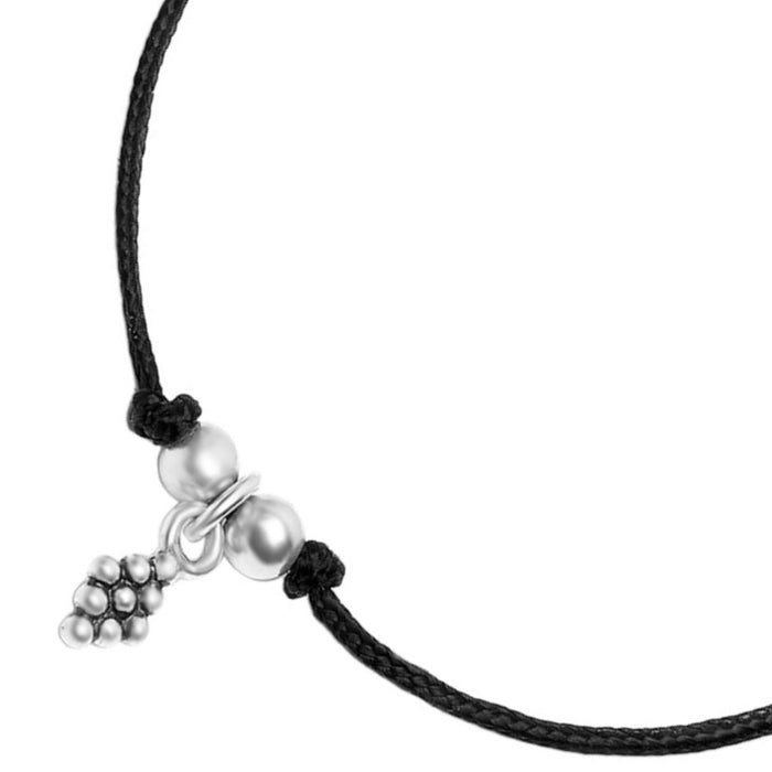 Minimal Rhodium Plated 925 Sterling Silver Thread Anklet