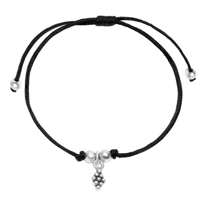 Minimal Rhodium Plated 925 Sterling Silver Thread Anklet