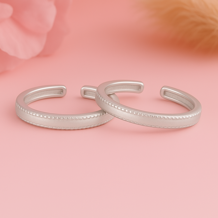 Minimal Rhodium Plated 925 Sterling Silver Toe Ring