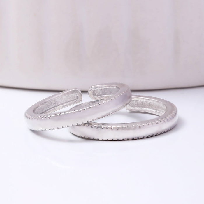 Minimal Rhodium Plated 925 Sterling Silver Toe Ring