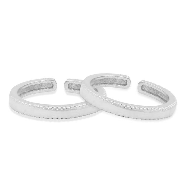 Minimal Rhodium Plated 925 Sterling Silver Toe Ring