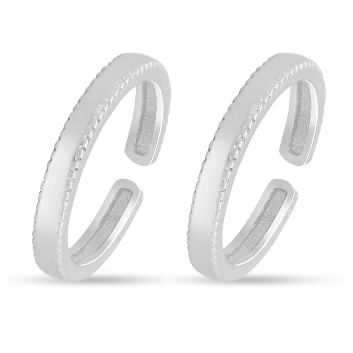 Minimal Rhodium Plated 925 Sterling Silver Toe Ring