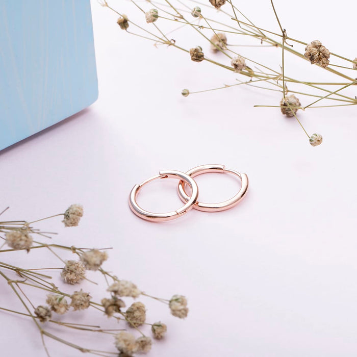 Minimal Rose Gold 925 Sterling Silver Earrings
