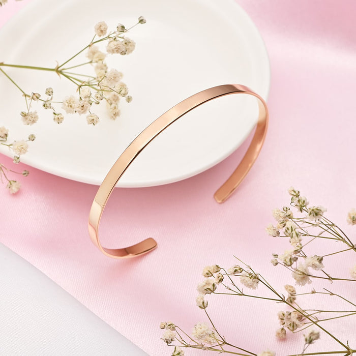 Minimal Rose Gold Bliss 925 Sterling Silver Slider Bracelet