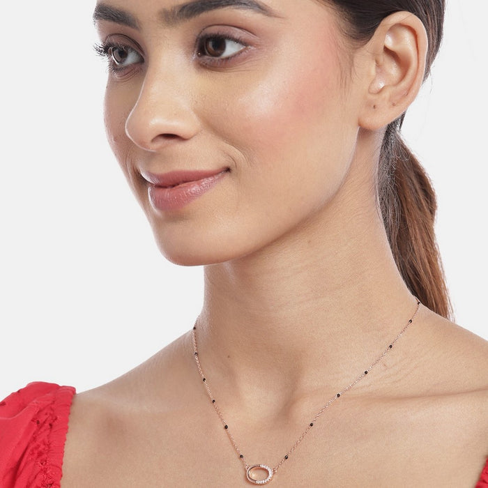 Minimal Rose Gold Plated 925 Sterling Silver Mangalsutra