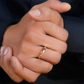 Minimal Rose Gold Plated 925 Sterling Silver Men's Ring (One-Size)