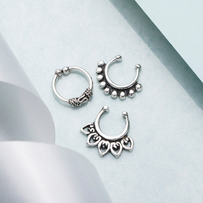 Minimal Septum 925 Sterling Silver Combo