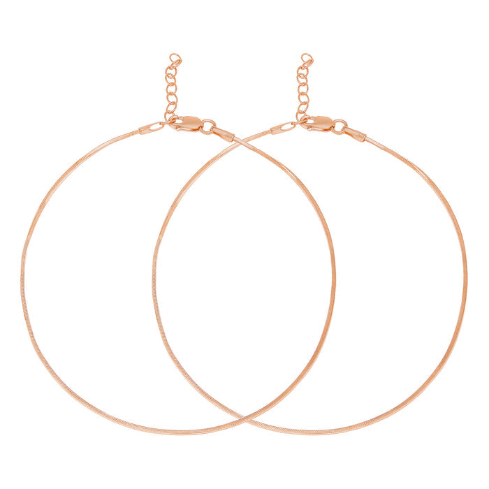 Minimal Serenity Rose Gold Plated 925 Sterling Silver Anklet