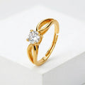 925 Sterling Silver Minimal Solitaire Gold Plated Adjustable Ring for Women – Zavya