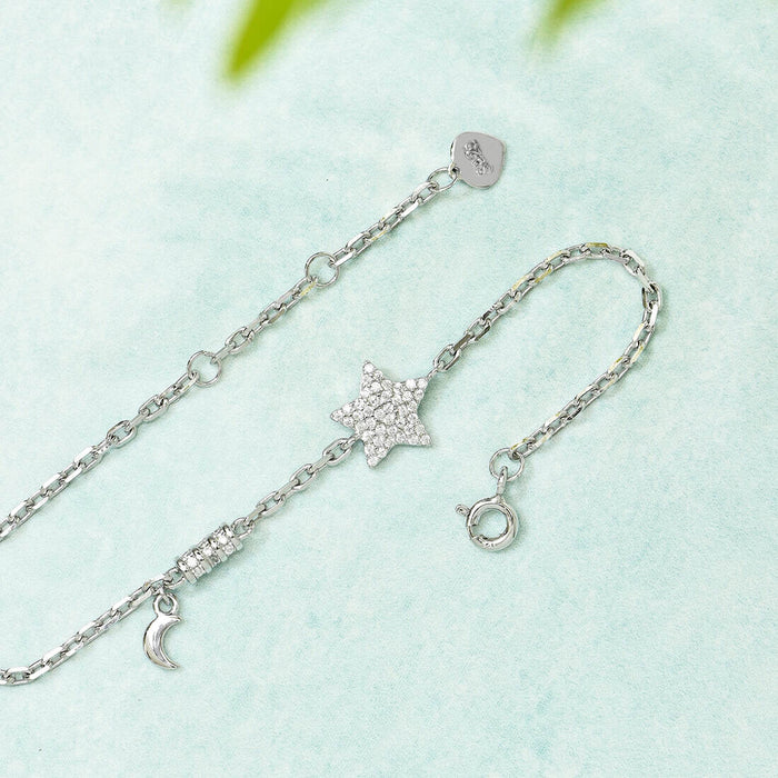 Minimal Star Cubic Zirconia 925 Silver Bracelet