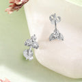 Minimal Triangle CZ Rhodium Plated 925 Silver Stud Earrings