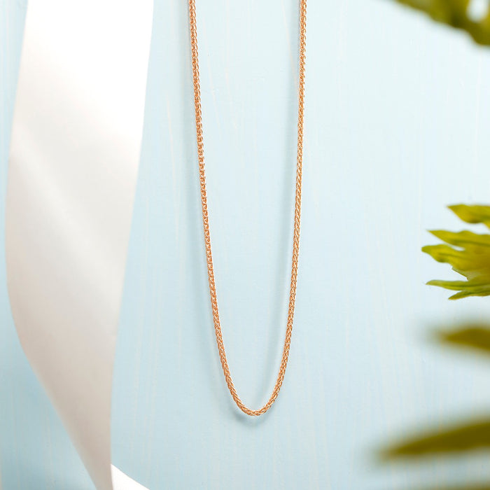 Minimal Weave Rose Gold Plated 925 Silver Chain