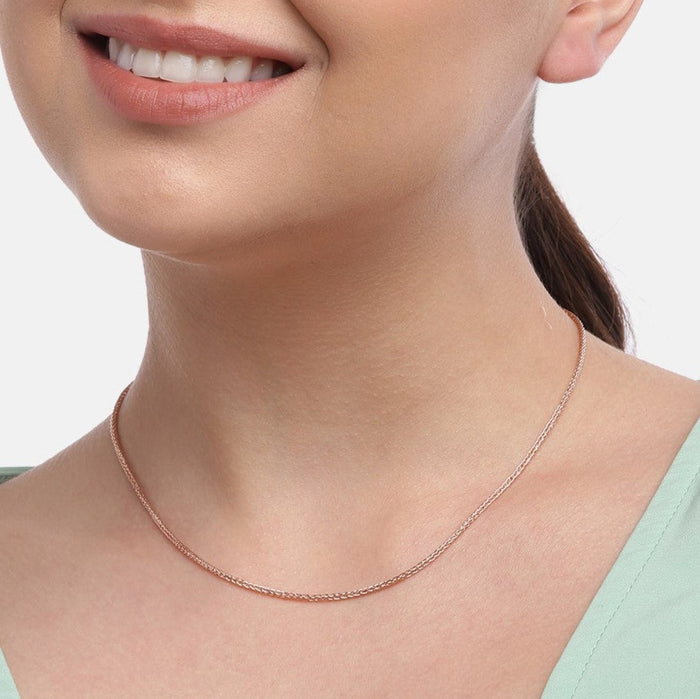 Minimal Weave Rose Gold Plated 925 Silver Chain