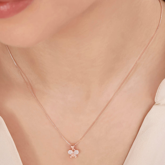 Minimalist Butterfly Rose Gold Plated 925 Sterling Silver Pendants