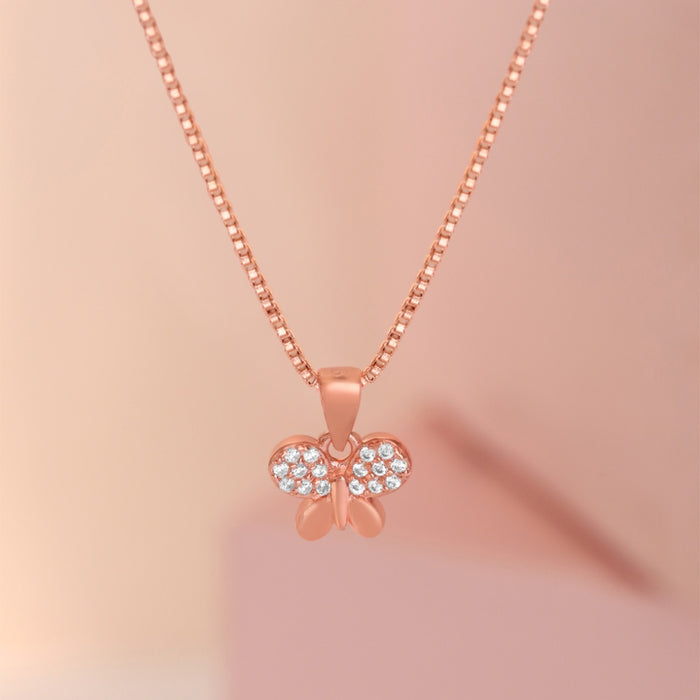 Minimalist Butterfly Rose Gold Plated 925 Sterling Silver Pendants