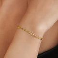 Minimalist Curb Chain Gold Plated 925 Silver Womens Bracelet