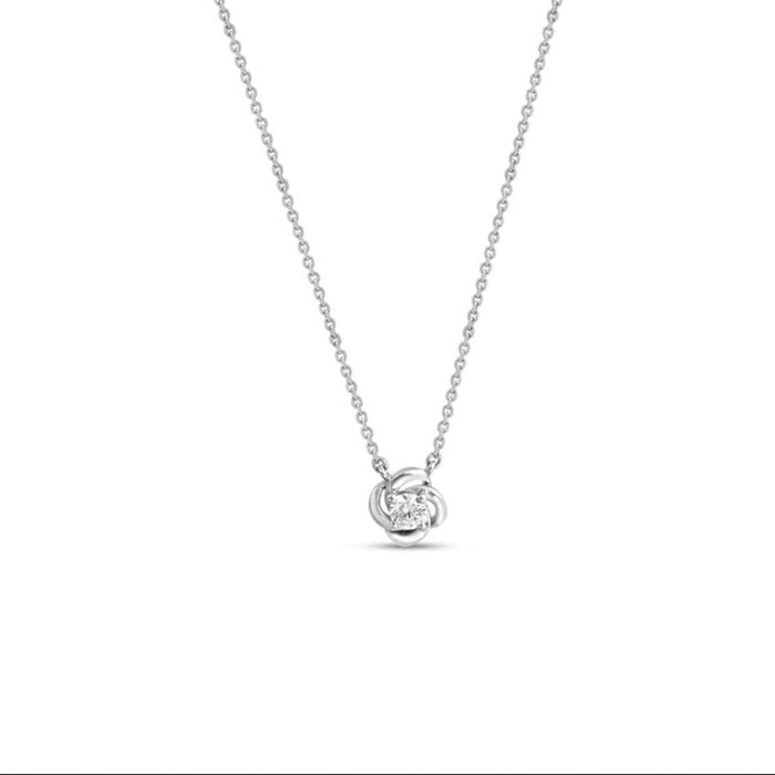 Minimalist Rose Rhodium Plated 925 Sterling Silver Necklace