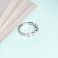 Minimalistic Rhodium Plated 925 Sterling Silver Ring For Him (Adjustable)