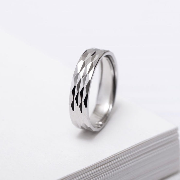 Modern Elegance Rhodium Plated 925 Silver Mens Ring (adjustable)
