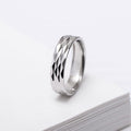 Modern Elegance Rhodium Plated 925 Silver Mens Ring (adjustable)