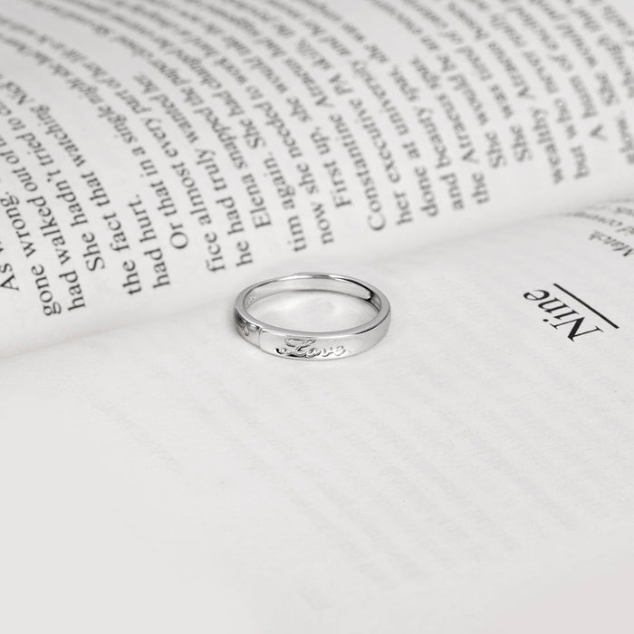 Modern LOVE Women 925 Sterling Silver Ring (Adjustable)