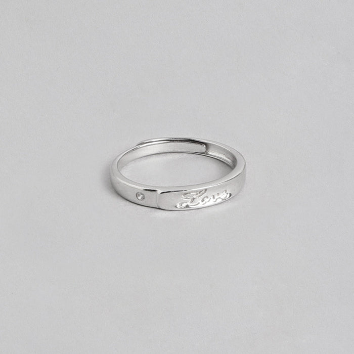 Modern LOVE Women 925 Sterling Silver Ring (Adjustable)