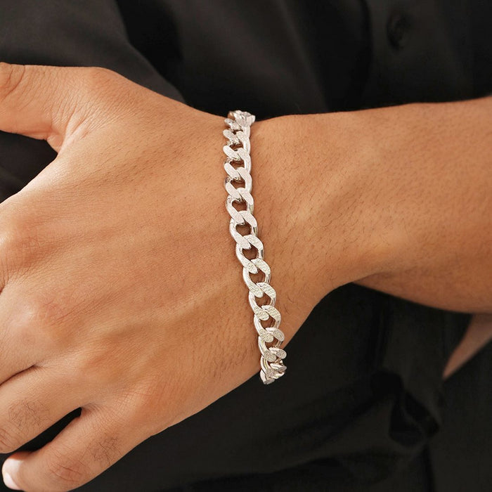 Modern Masculinity Rhodium Plated 925 Sterling Silver Men's Bracelets
