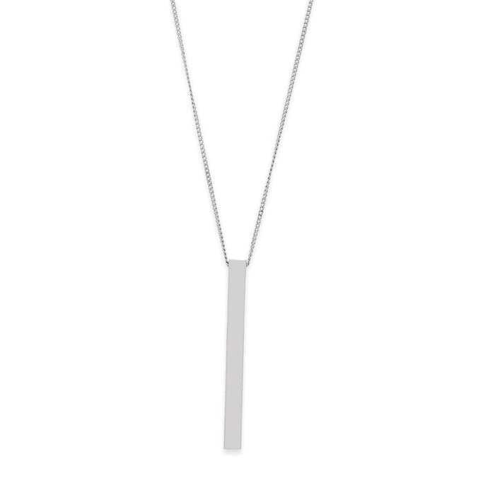 Modern Rectangle Radiance Rhodium-Plated 925 Sterling Silver Necklace