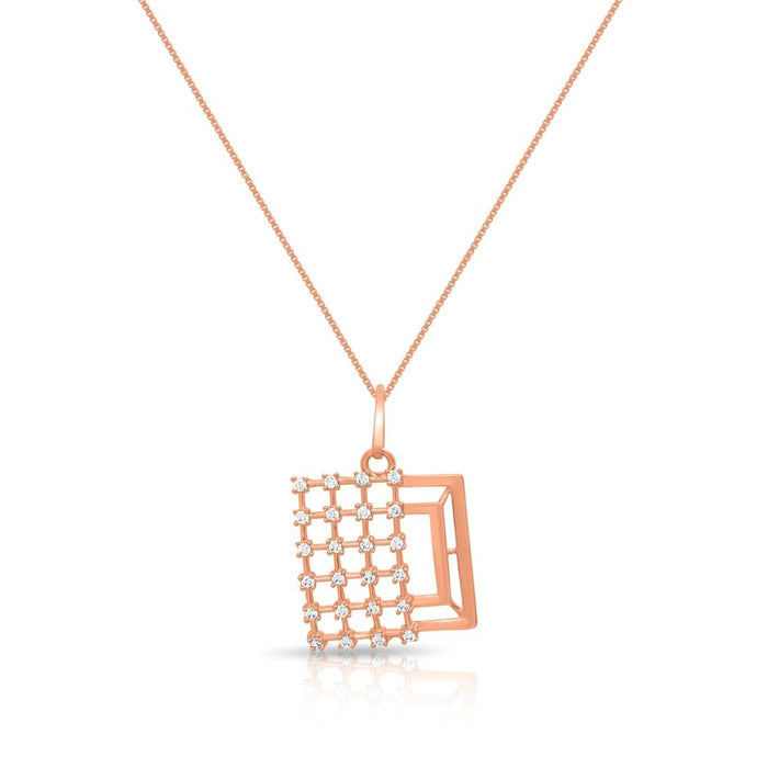 Modern Rose Gold-Plated 925 Sterling Silver Geometric Pendant