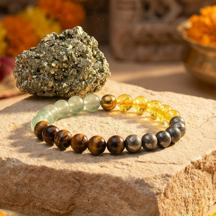 Money Magnet Bracelet & Raw Pyrite Prosperity Combo
