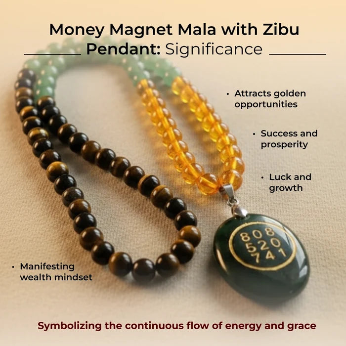 Money Magnet Mala with Zibu Pendant - view 3