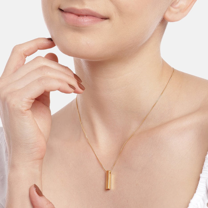 Monolith Gold Plated 925 Sterling Silver Curb Chain Necklace