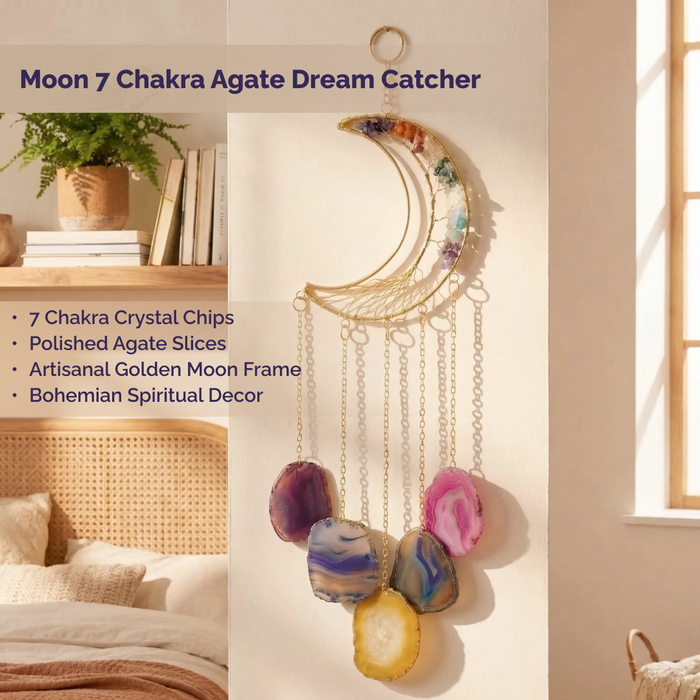 Moon 7 Chakra Agate Dream Catcher - view 5