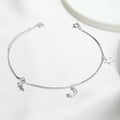 Moon and Star Charms 925 Silver Bracelet
