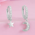 Moon Charm Gold Plated 925 Sterling Silver Earrings