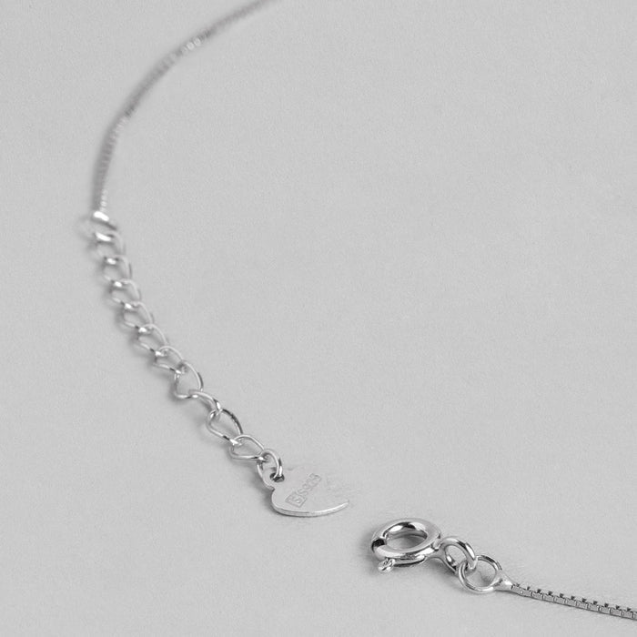Moon CZ Studded 925 Sterling Silver Necklace