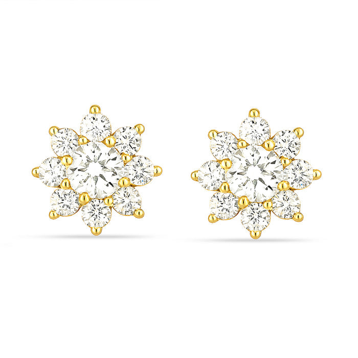 Morning Dew Petal Stud Gold Plated Earrings