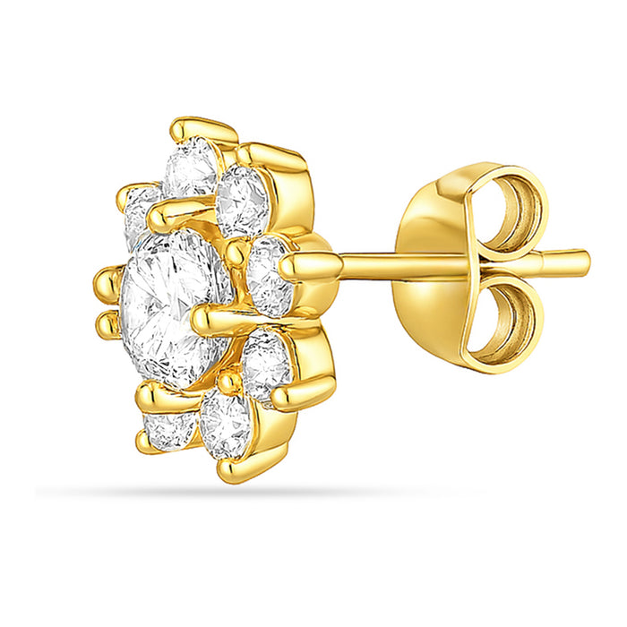 Morning Dew Petal Stud Gold Plated Earrings
