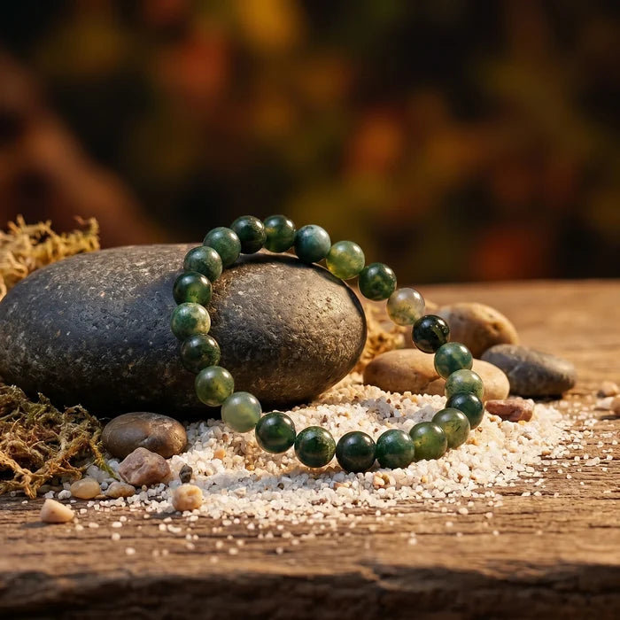 Moss Agate Stone Bracelet