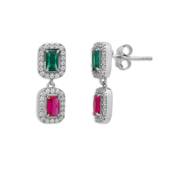 Multi-Stone Rhodium Plated 925 Sterling Silver Jewellery Set