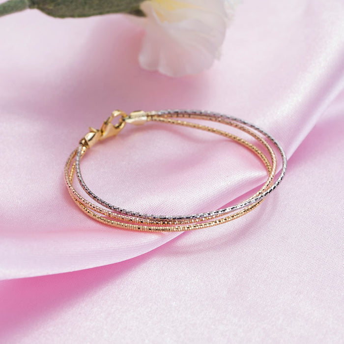 925 Sterling Silver Multi-Strand Triple Plating 925 Sterling Silver Bracelet for Women – Zavya