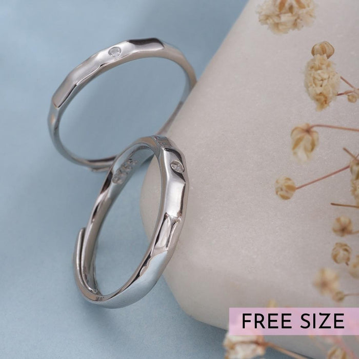 Mushy 925 Silver Couple Rings (Adjustable)