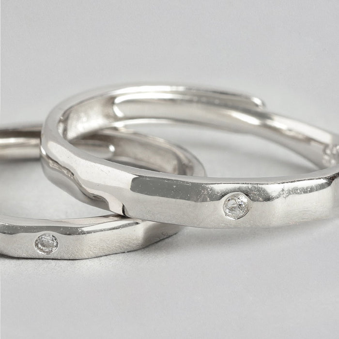 Mushy 925 Silver Couple Rings (Adjustable)